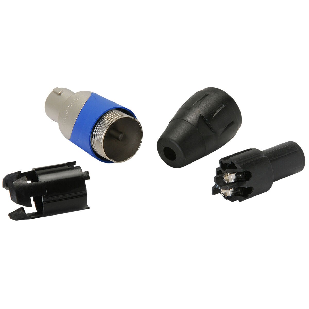 Amphenol SP2FN Loudspeaker Cable Connector 2 Pole Metal Shell Blue Sleeve